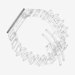 GMT Konzept – Wireframe-Ansicht, Explosionsdarstellung
