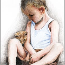 Kind mit Katze