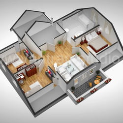 3D Wand Cut Grundriss