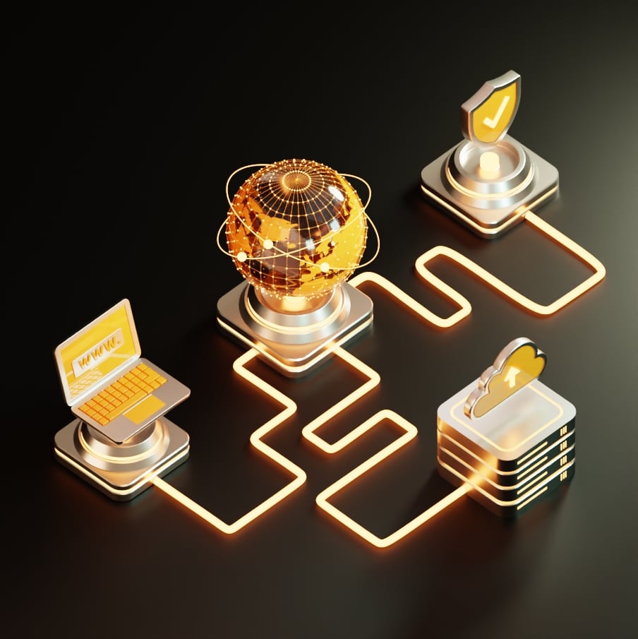 3D illustration for Internet service provider