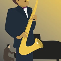 Saxophonist in den Zwanzigerjahren