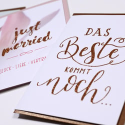 Gestaltung von Grußkarten für Kartenverlage und Lettering