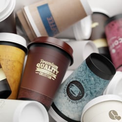 Kaffeebecher (fiktive Firmendesigns)