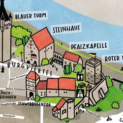 Illustrierter Stadtplan Tourismus Bad Wimpfen