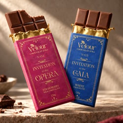 Velour Chocolat d’Art – chocolate packaging bran