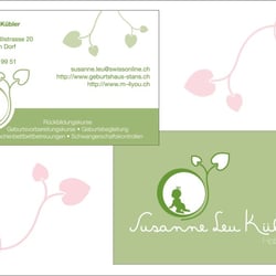 Visitenkartenentwurf für die Hebamme Susanne Leu Kübler