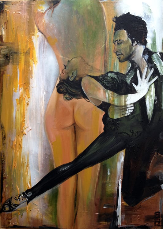 Bachata sensual, 50×70cm, Öl auf Leinwand