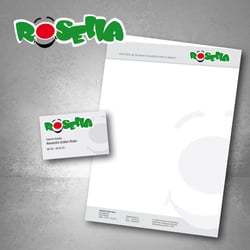 Entwicklung von Logo, Visitenkarte und Briefbogen. Die Clownin „Rosella“ war sehr mit unserer Leistung zufrieden.