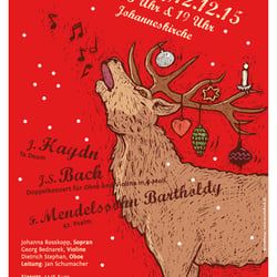 Plakat für das Weihnachtskonzert des Chores der TU Darmstadt