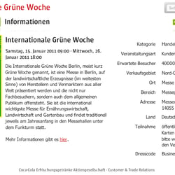 Detailansicht eines Events – Informationen