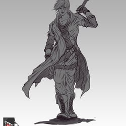 Male Warrior Lineart