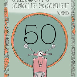 Geburtstagskarte, Vespa, 50