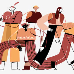 Illustration // People in Red