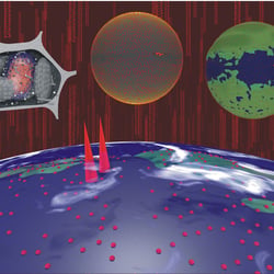 Konzeptbild zur Genomdarstellung als virtuelle Planeten