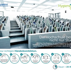 Composing eines Keyvisuals für richitige Handhygiene an Universitäten für Kimberly-Clark Professional