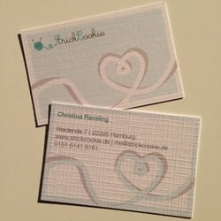 Visitenkarten für StrickCookie – Handgemachtes aus Wolle