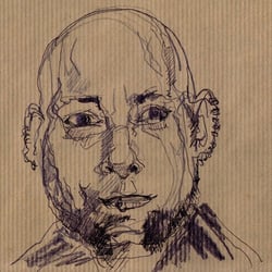 Zeichnungen _4 Beispiele Kohle und Fineliner auf Packpapier_ für Programmheft