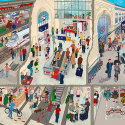 Der Hauptbahnhof aus »Mannheim wimmelt« ISBN: 978−3-8425−2102−5