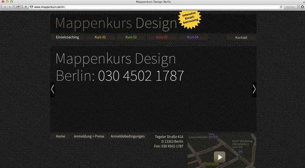 www.mappenkurs.berlin (Programmierung und Gestaltung)