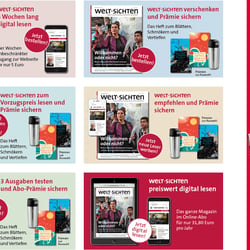 Serie von Internet-Bannern für das Magazin welt-sichten
