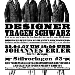 Ankündigungsplakat für den Vortrag von Johannes Erler in der HAW Hamburg