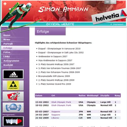 Screenshot Subpage www.simonammann.ch