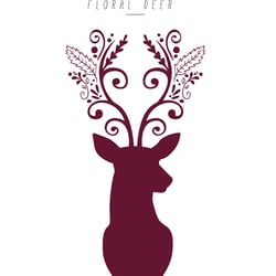 Floral Deer / Design Element