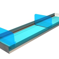 Design in Aluminum and Acrylic Tray for exhibitor. Software AutoCad. 3D Max.