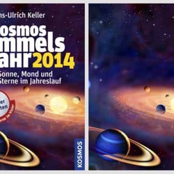 Mein Titelbild für das astronomische Jahrbuch von Prof. Dr. Hans-Ulrich Keller im Vergleich zum Layout von eStudio Calamar.