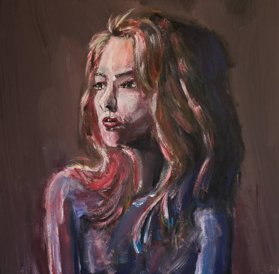 Girl in Red and Blue | Protraitgemälde
