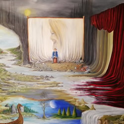 Der Schauspieler, Öl auf Leinwand