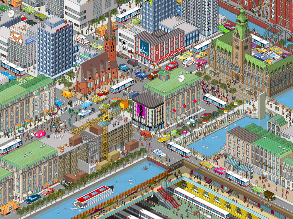Pixelart Hamburger Hochbahn AG