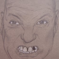 Bleistiftübung auf grauem Papier