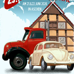 Plakat zum Oldtimerfestival in Aschen 2026