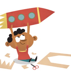 Illustration „Rakete selbst basteln“