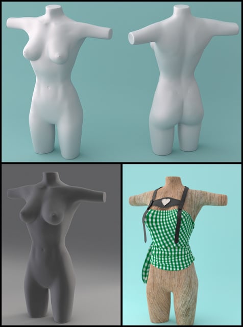 Manikin zur Präsentation von Kleidung oder Schmuckwaren.
