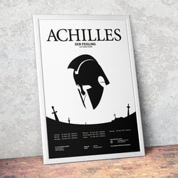 Plakat mit Vektorillustration zum Theaterstück ACHILLES