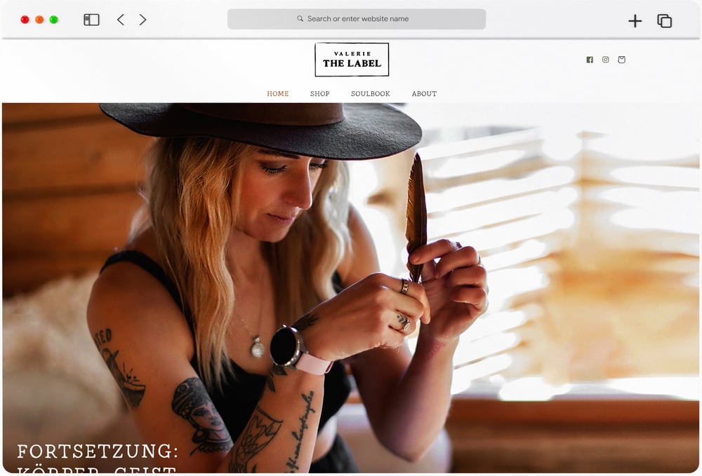 Shopify Onlineshop für Valerie Wells Fashion