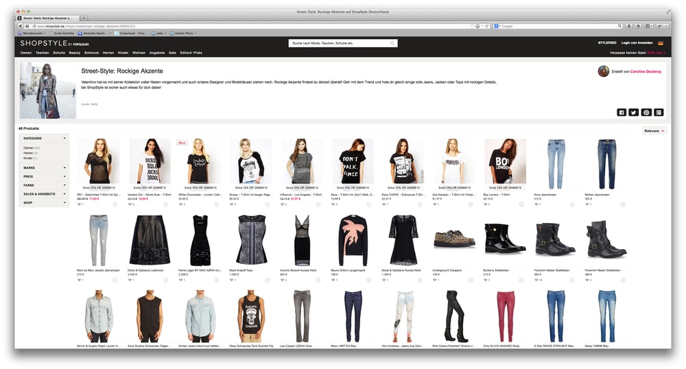 ShopStyle DE Texte