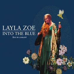 Cover Layla Zoe CD/DVD „Into the Blue“, Collage, Bildbearbeitung, Zeichnung, Montage, Idee und Gestaltung