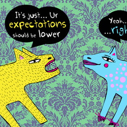 Expectation, hand and digital illustration 2009