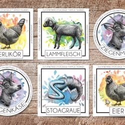 Etikettendesign für Bauernhof-Produkte