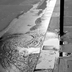 Reflecting water on street