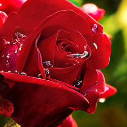 Rose mit Tau