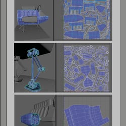 Cat Spaceship UV Layout