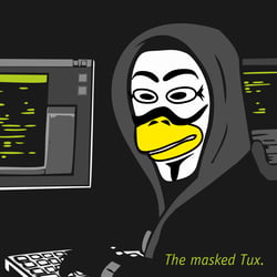 The masked Tux | aipi.de/linux | Datenschutz | IT-Sicherheit