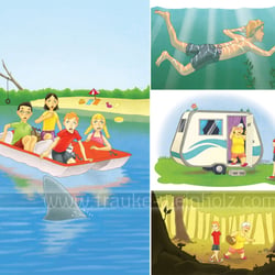 „Haialarm am Badesee“, G+G Verlag, Photoshop