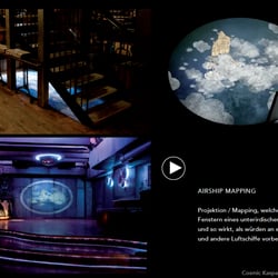 Mapping / Projektion / Animation für Cosmic Kaspar Bewegungen in einem Luftschiff