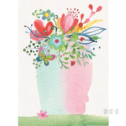 Aquarellblumen Vase
