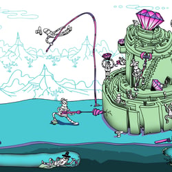 Illustration für das finnische Technologie- und Spielemagazin MB: Gute Hacker gegen Böse Hacker